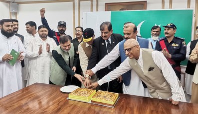 Cake cutting ceremony on 14th august 2025
